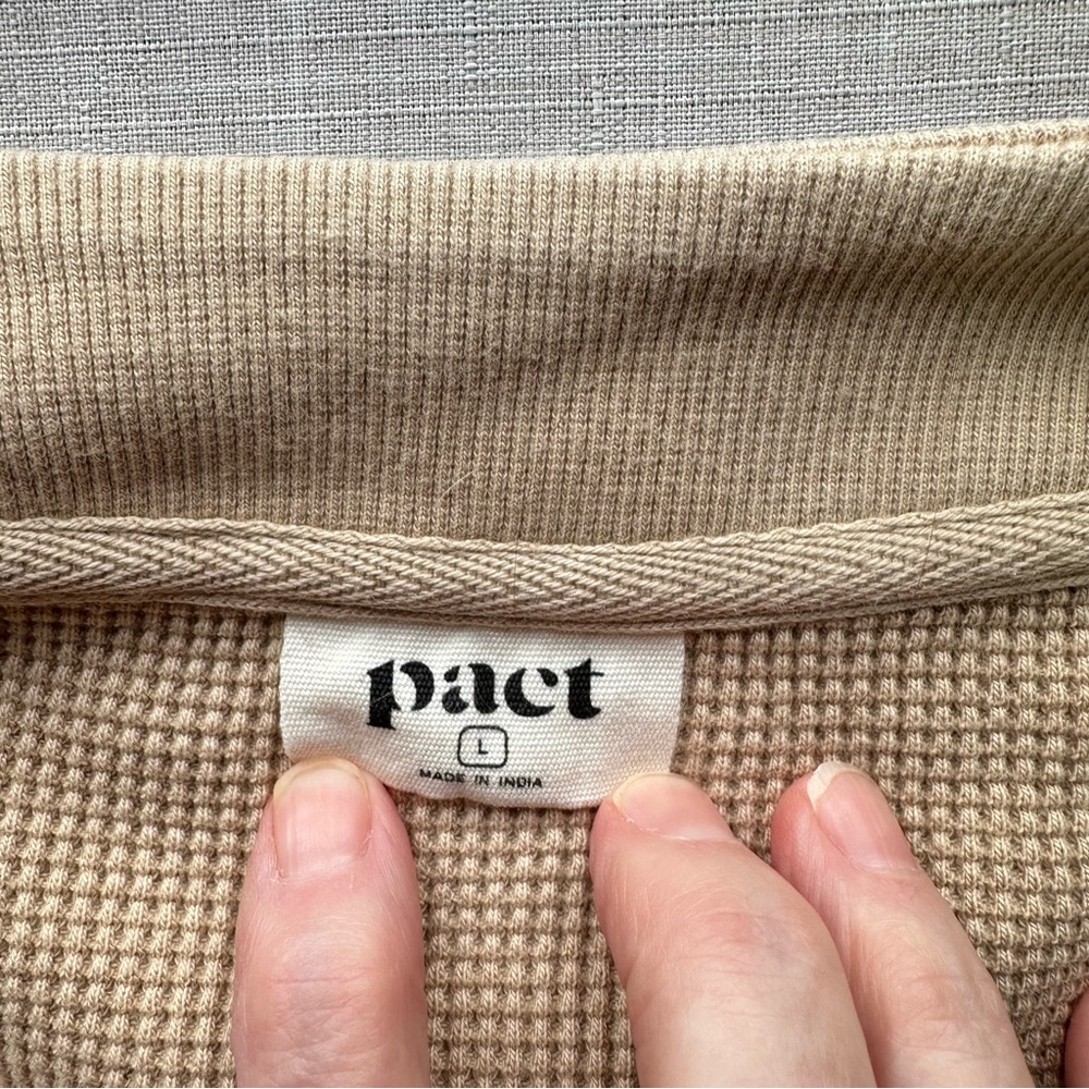Pact Beige Waffle Knit Sweater - Picture 3 of 6